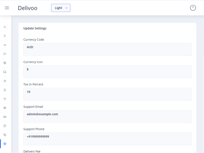 Delivoo admin App Apptivos